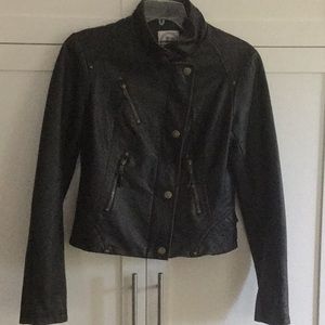 Hydraulic Faux Leather Moto Jacket